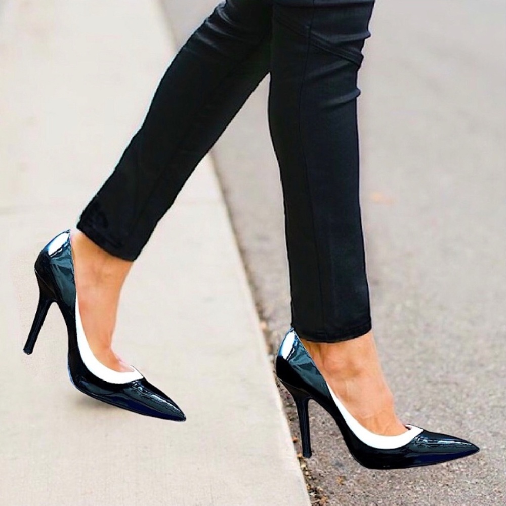 BCBGeneration Black & White Patent Leather Pumps Size 7.5